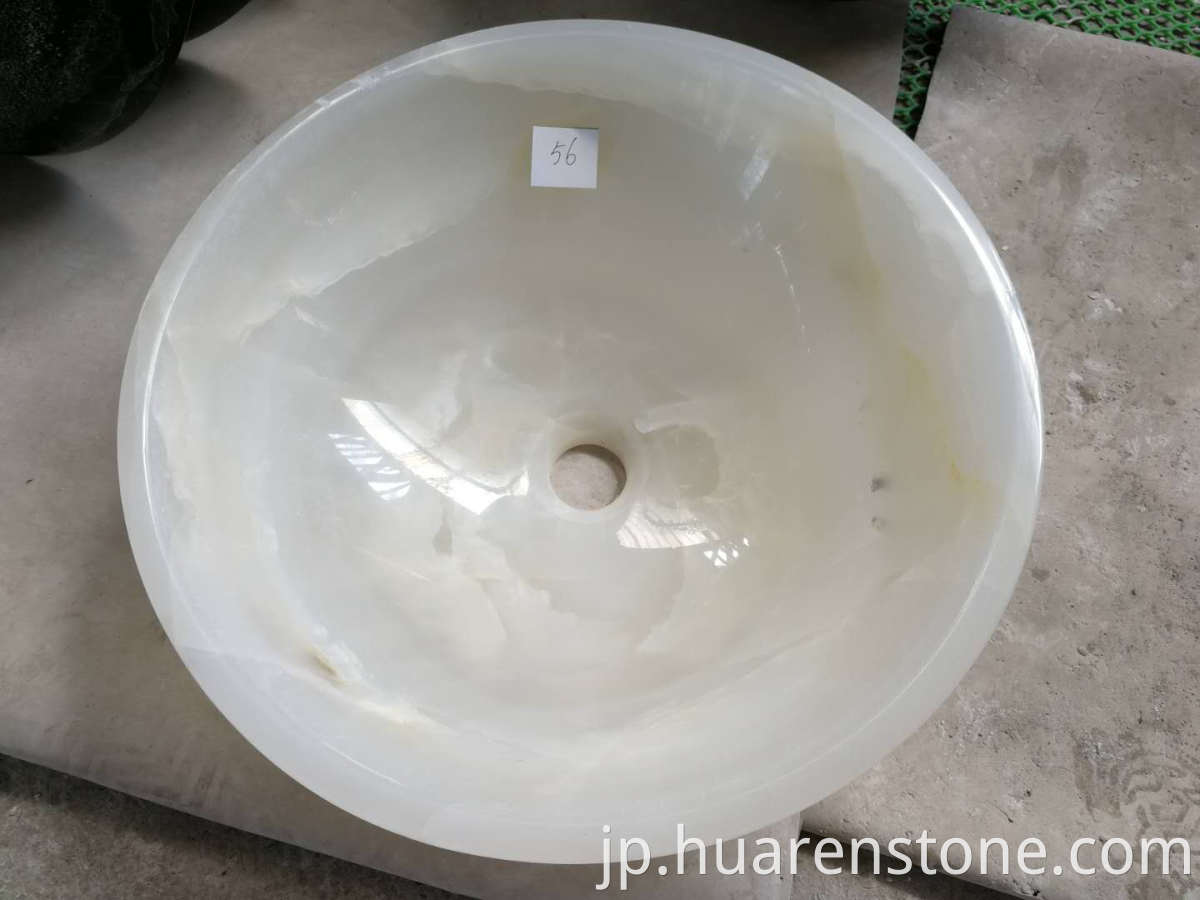 White onyx sink